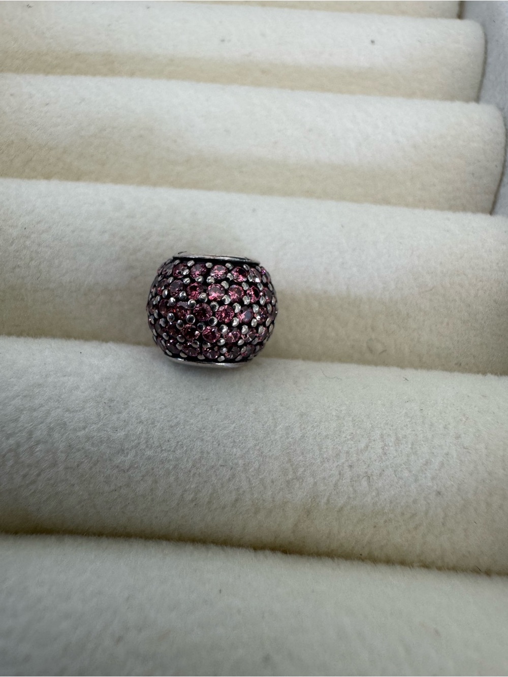 Pandora Pink Pavé Crystal Charm Sterling Silver 925 Sparkling Bead